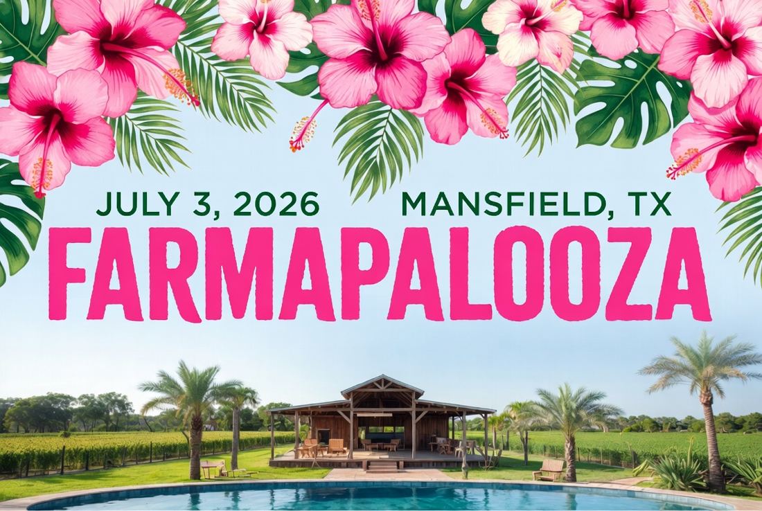 Farmapalooza 2026 flyer: July 3, 2026, Mansfield TX